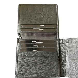 🆕 Access Denied Black Leather Wallet RF ID Lock Card Holder